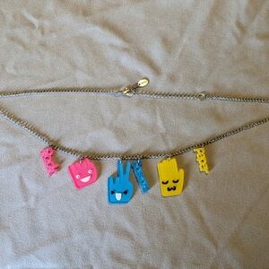 Claire's Rock Paper Scissors necklace Y2K